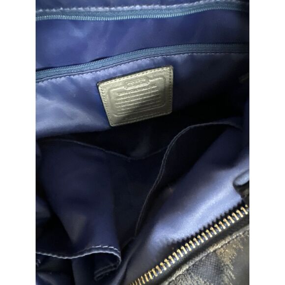 Coach Isabelle Op Ikat Navy Blue Carryall Crossbody Shoulder Bag C Pattern - Picture 6 of 9